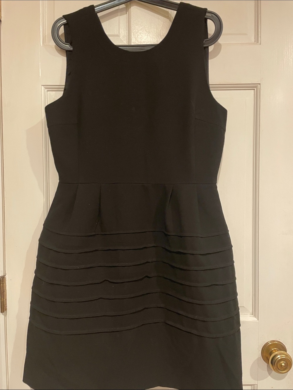 Madewell Black Sleeveless Peplum Tiered Dress